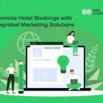 Illustration of a team working on a hotel website and online channels together to increase direct bookings