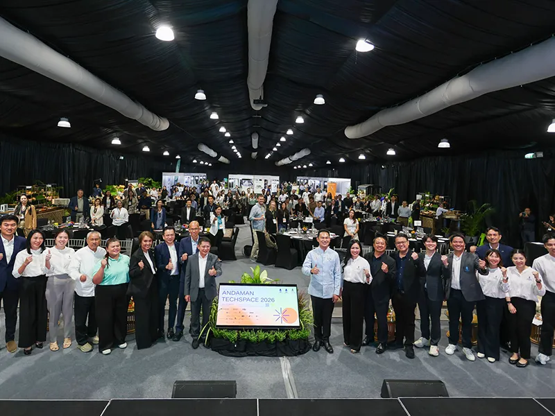 Hotel executives, speakers and partners at Andaman Techspace 2026, the hospitality technology expo at Angsana Laguna Phuket