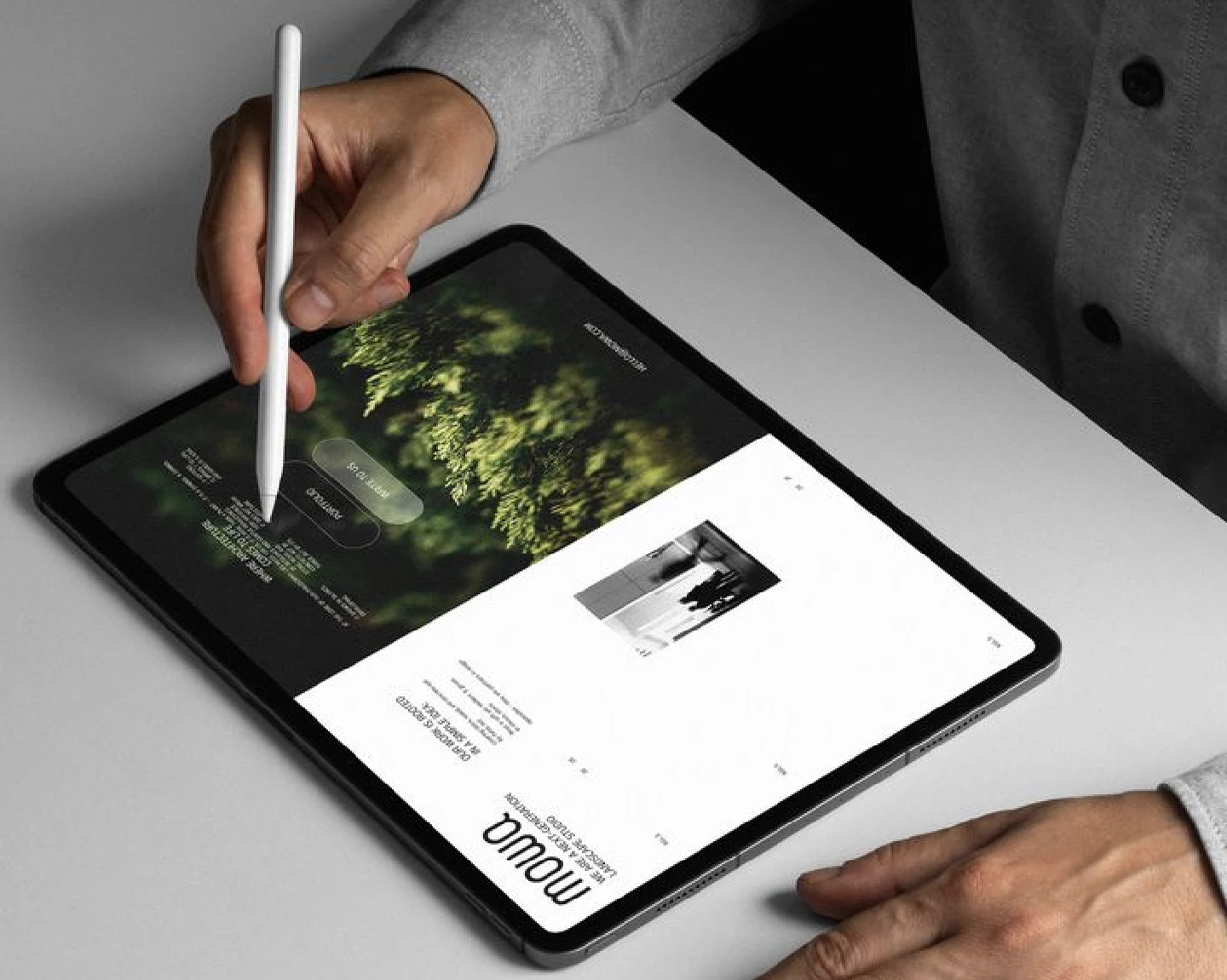 Hotel website design shown on a tablet